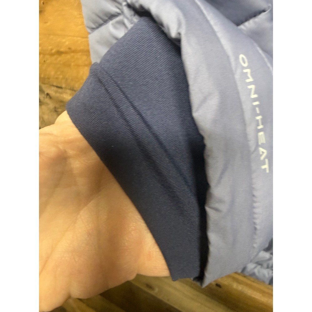 Columbia Omni-Heat Powder Lite Hooded Puffer Jacket Periwinkle Blue XL XK0678 - Picture 7 of 9
